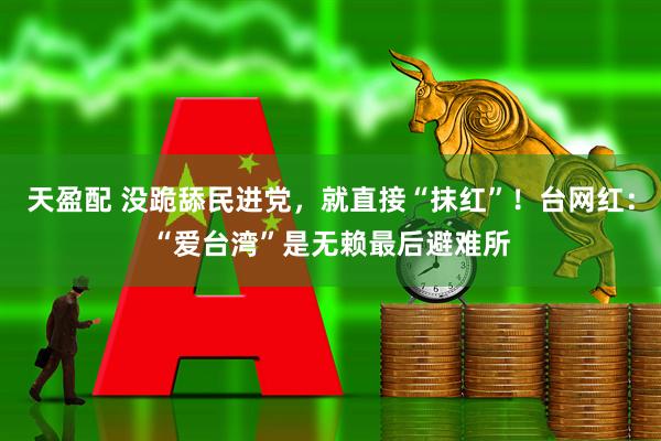 天盈配 没跪舔民进党，就直接“抹红”！台网红：“爱台湾”是无赖最后避难所